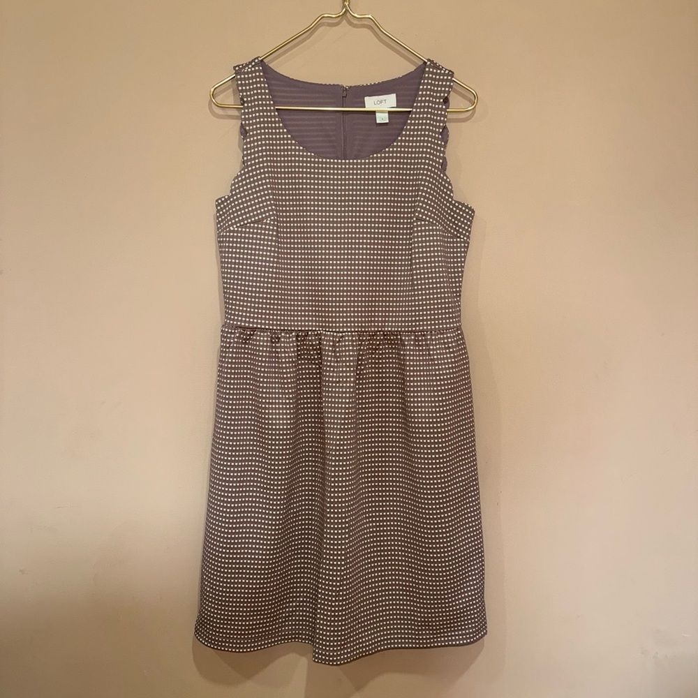 LOFT Sleeveless Dress with scalloped sleeves